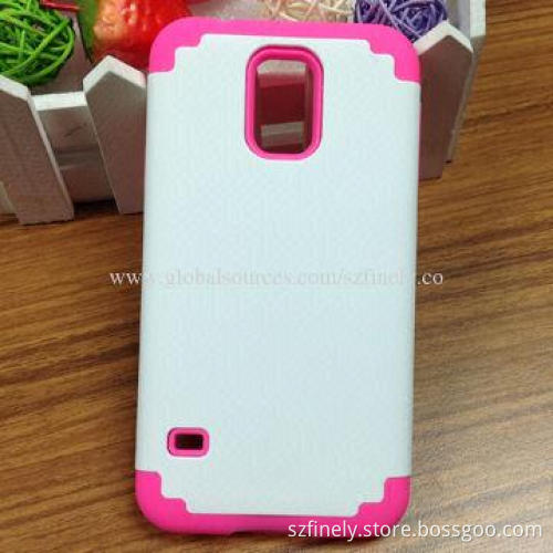 PC + Silicone Cases for Samsung S5, 2-in-1 Design, Various Colors Available